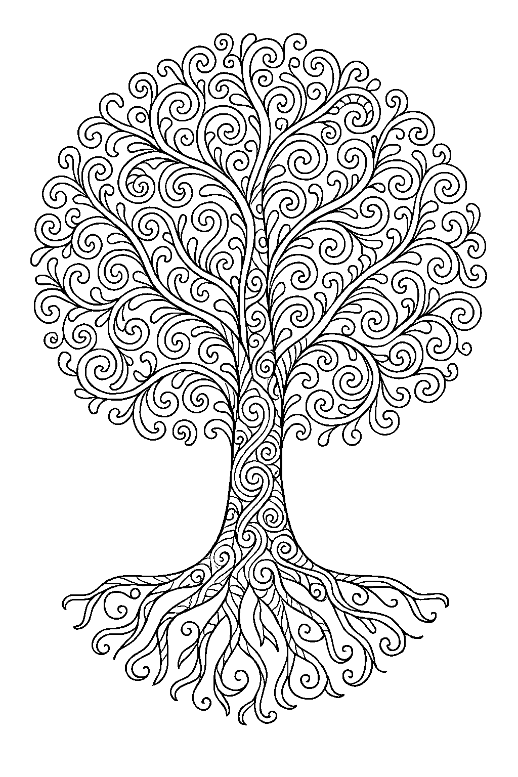 Ornament Tree — Free printable coloring page