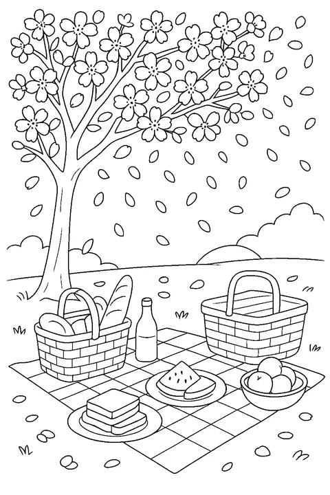 Cherry Blossom Picnic — Print PDF