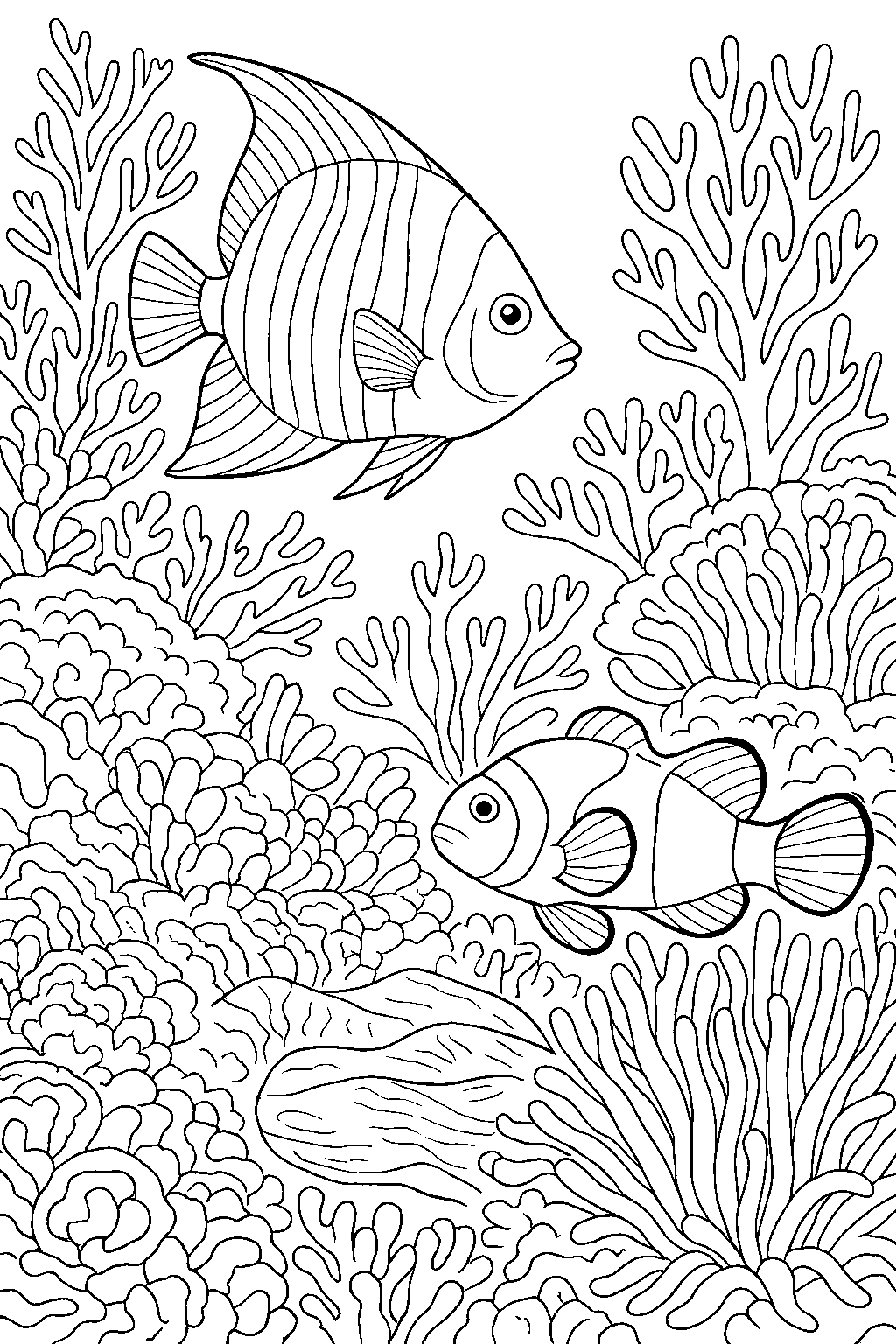 Coral Reef World — Free printable coloring page