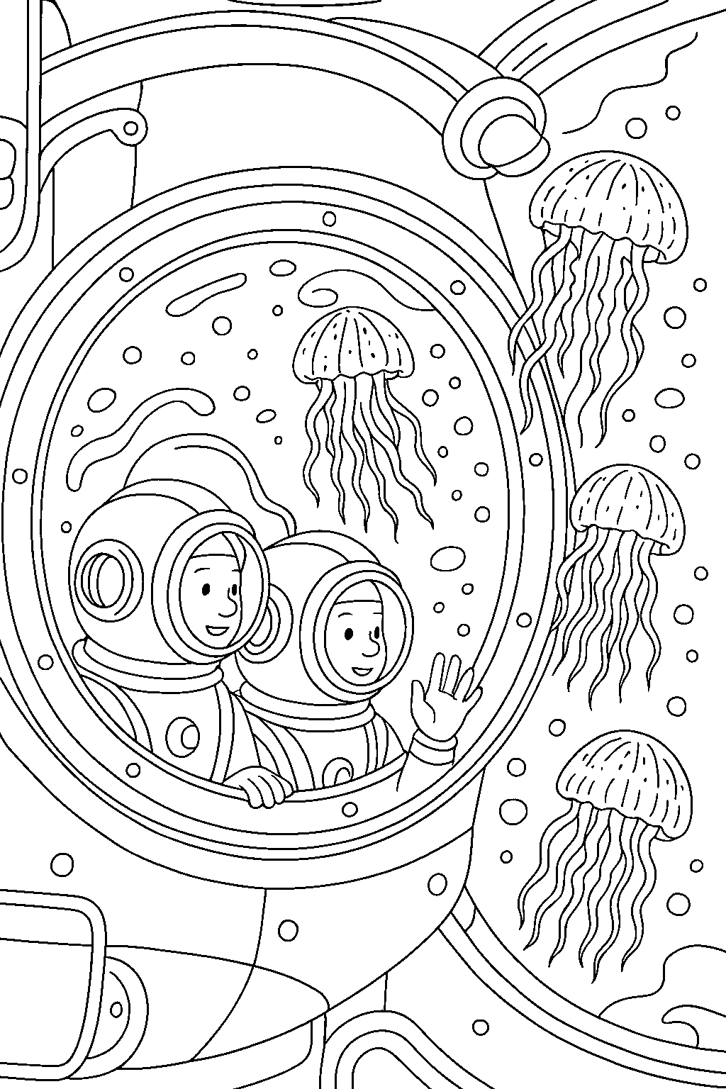 Scoperta degli abissi — disegno da colorare e stampare gratis
