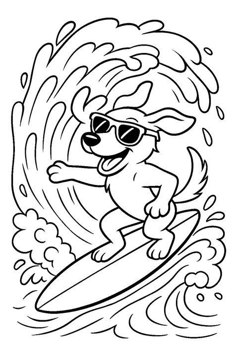 Surfing Dog — Print PDF
