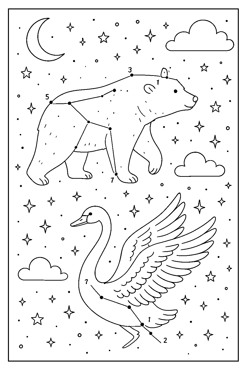 Constellation Sky — Free printable coloring page