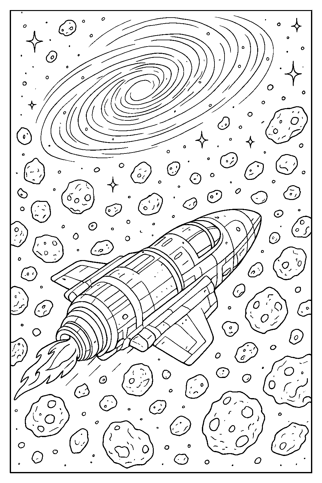 Galaxy Explorer — Free printable coloring page