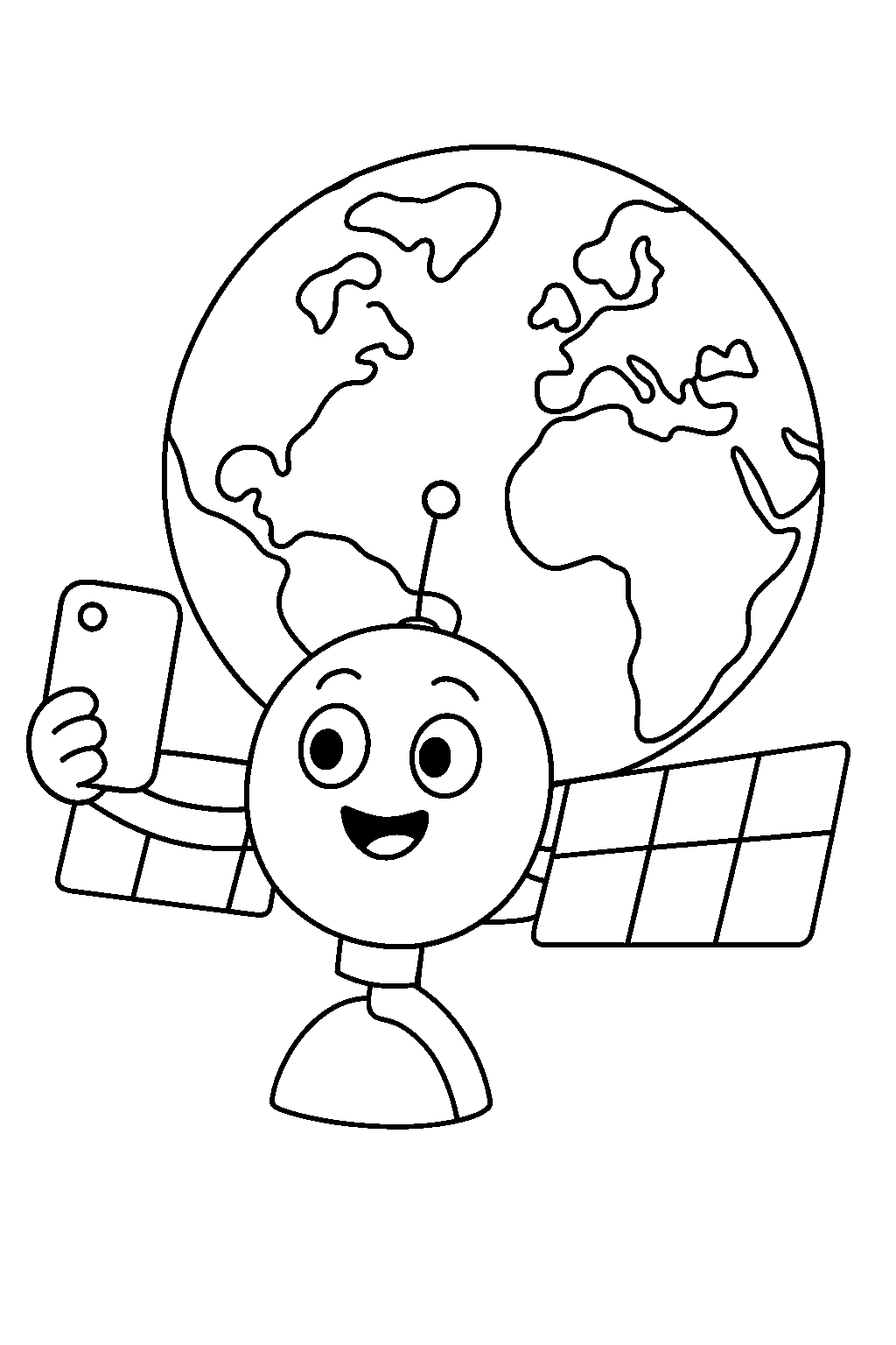 Satellite Selfie — Free printable coloring page