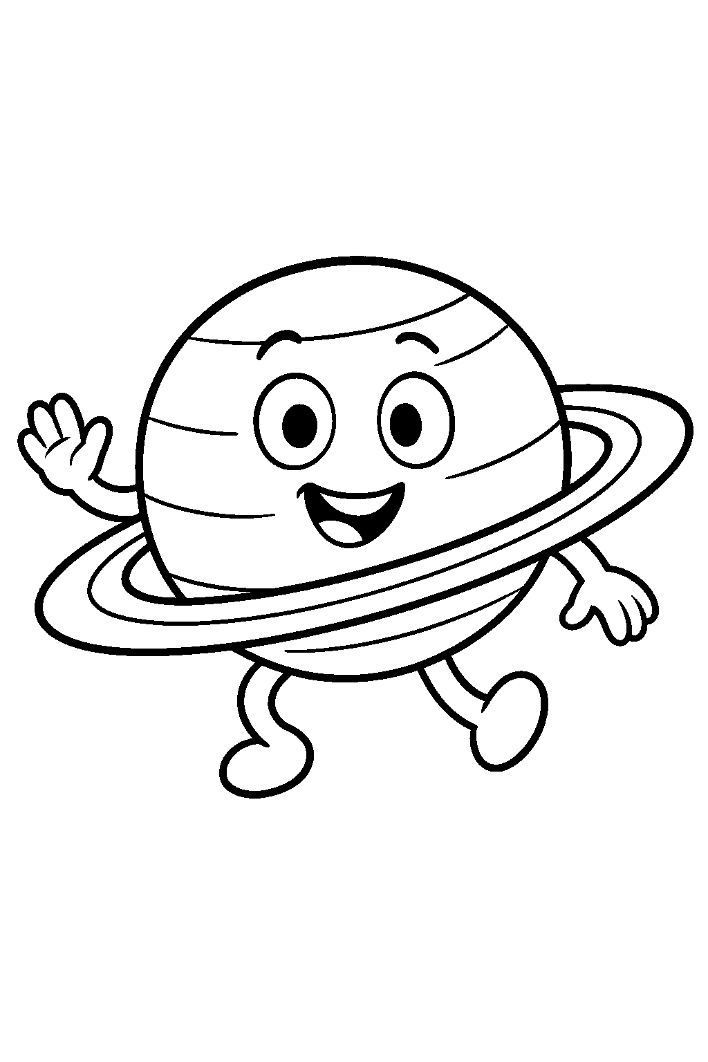 Saturn Hula Hoop — Free printable coloring page