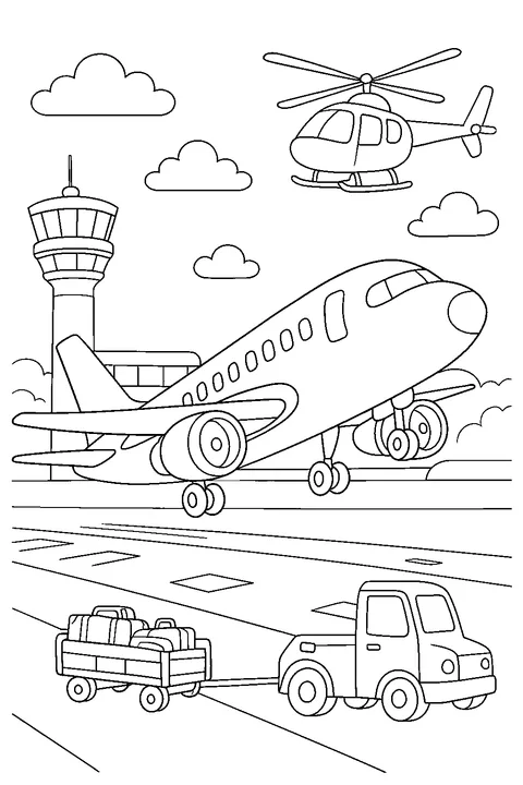 Busy Day at the Airport — Print PDF