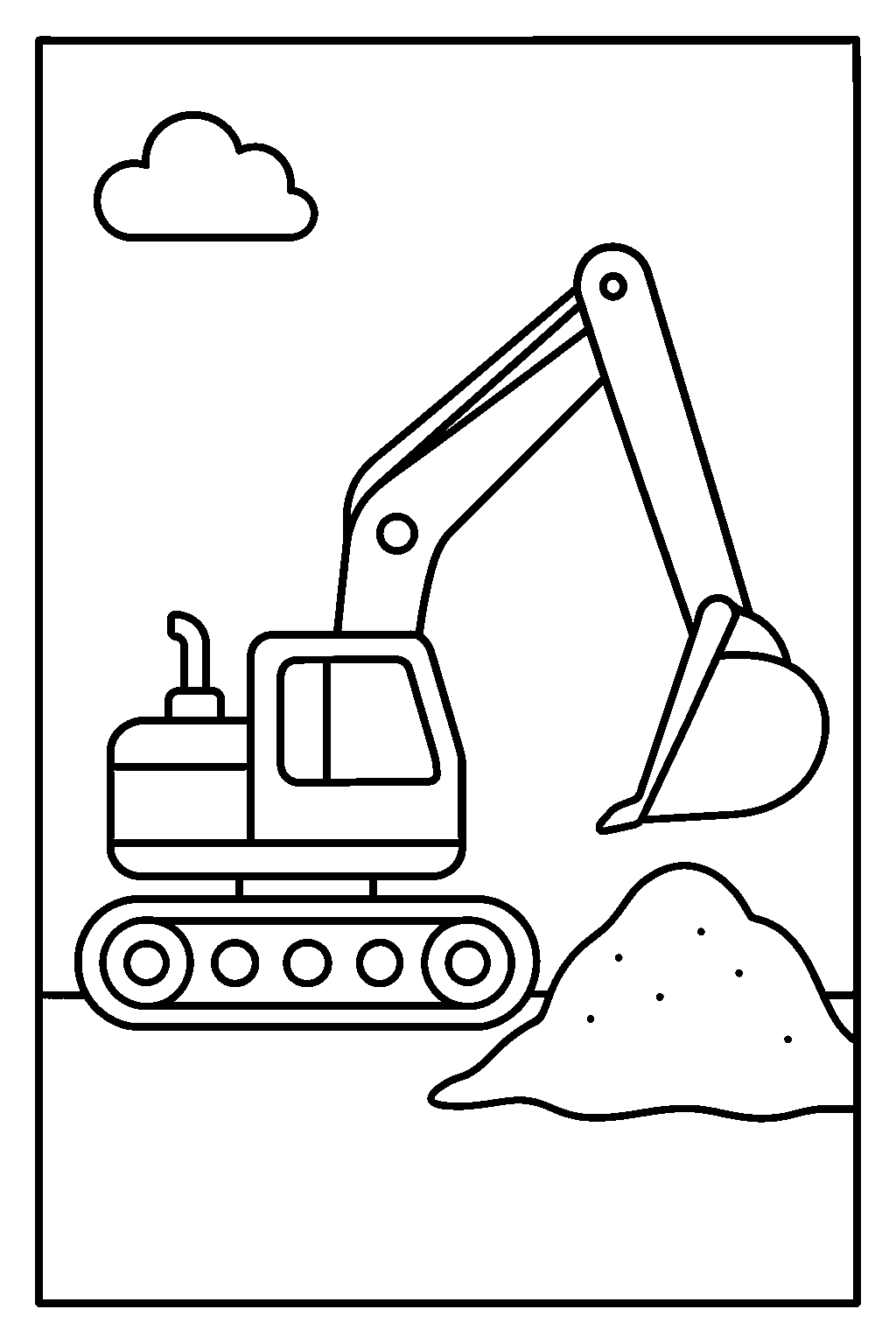 Excavadora amarilla — dibujo para colorear e imprimir gratis