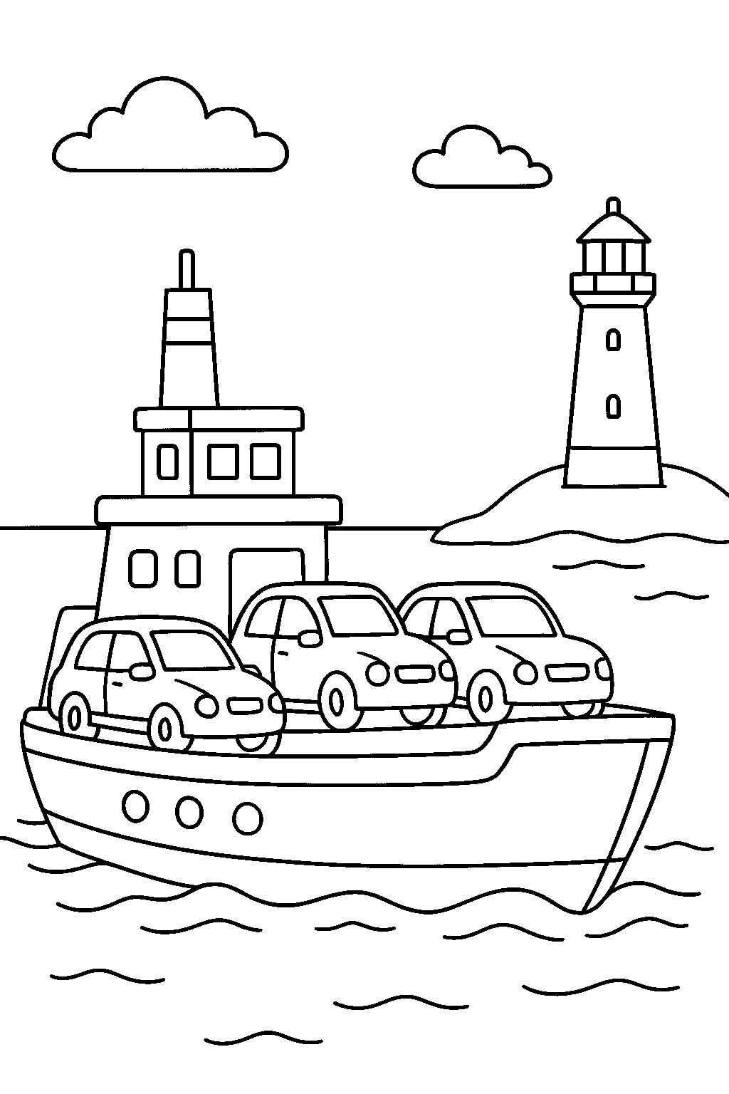 Balsa atravessando — desenho para colorir e imprimir grátis