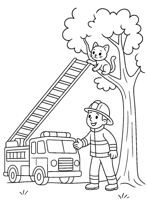 Fire Truck to the Rescue — Print PDF