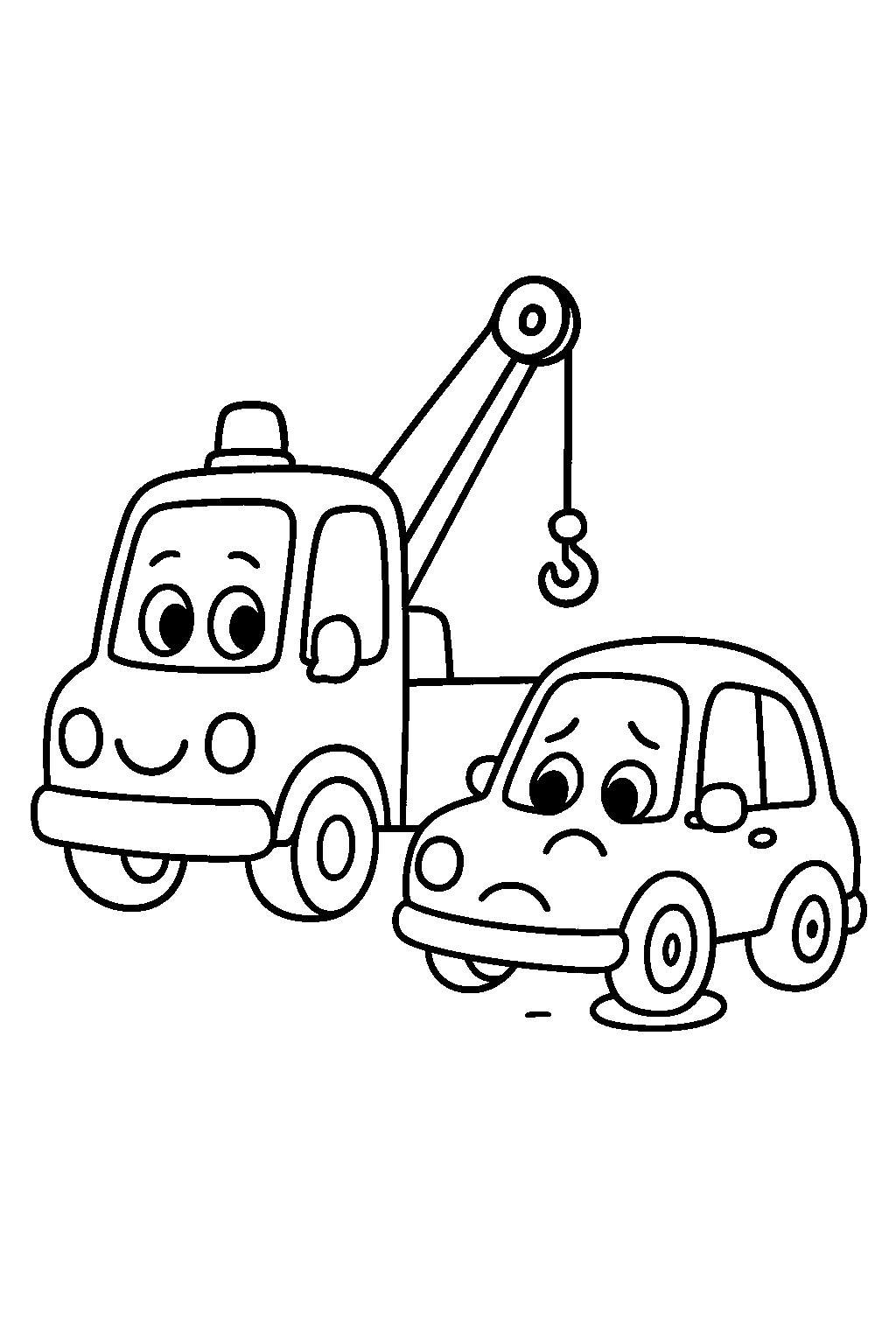Helpful Tow Truck — Free printable coloring page